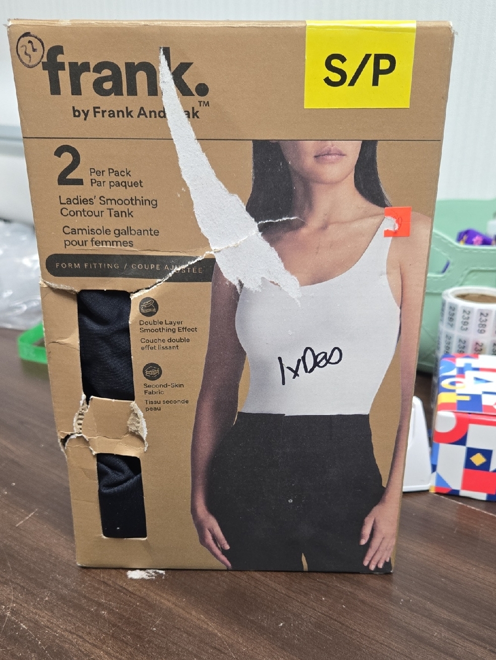 Frank & Oak Size S Black 2 Pack of Smoothing Contour Tank Tops
